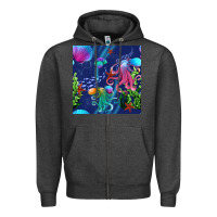 Charcoal Heather undersea Zipper Hoodie - BundleAndBundleShop