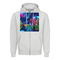 Dove Grey undersea Zipper Hoodie - BundleAndBundleShop