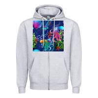 Heather Grey undersea Zipper Hoodie - BundleAndBundleShop