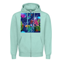 Seafoam undersea Zipper Hoodie - BundleAndBundleShop