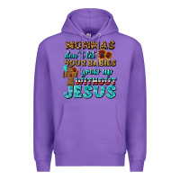 Purple Mommas Don't Let Your Babies Grow  Up Without Jesus Premium Hoodie - BundleAndBundleShop