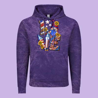 Vintage Hoodie love 4th of july with gnome
