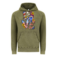 Vintage Olive love 4th of july with gnome Vintage Hoodie - texasbilliewilder