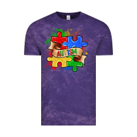 Cloud Purple autism puzzle pieces Vintage Tee - Zillion Design Studio