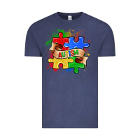 Vintage Denim autism puzzle pieces Vintage Tee - Zillion Design Studio