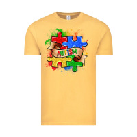 Vintage Mustard autism puzzle pieces Vintage Tee - Zillion Design Studio