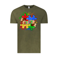 Vintage Olive autism puzzle pieces Vintage Tee - Zillion Design Studio