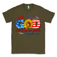 Army Green with god all things are possible usa Classic Tee - AdoDesignShop
