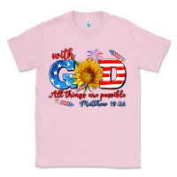 Bubblegum Pink with god all things are possible usa Classic Tee - AdoDesignShop
