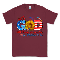 Burgundy with god all things are possible usa Classic Tee - AdoDesignShop