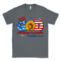 Charcoal Heather with god all things are possible usa Classic Tee - AdoDesignShop