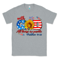 Heather Grey with god all things are possible usa Classic Tee - AdoDesignShop