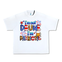 White I'm not drunk I'm patriotic Urban Heavy Tee - Neo Western