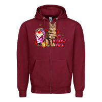 Burgundy i meow you Zipper Hoodie - AdoDesignShop