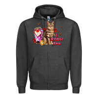 Charcoal Heather i meow you Zipper Hoodie - AdoDesignShop