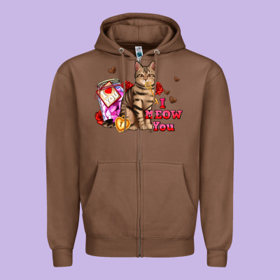 I Meow You Zipper Hoodie Designed By Adodesignshop