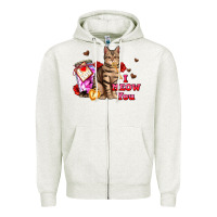 Oatmeal Heather i meow you Zipper Hoodie - AdoDesignShop