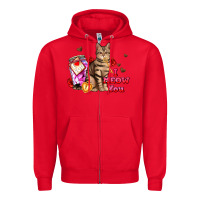 Red i meow you Zipper Hoodie - AdoDesignShop