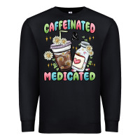 Black caffeinated and medicated Premium Sweatshirt - MaliasSmallBusiness