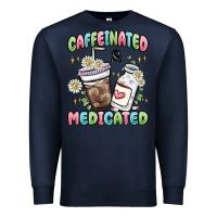 Navy caffeinated and medicated Premium Sweatshirt - MaliasSmallBusiness