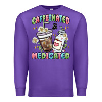 Purple caffeinated and medicated Premium Sweatshirt - MaliasSmallBusiness