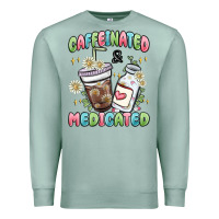 Seafoam caffeinated and medicated Premium Sweatshirt - MaliasSmallBusiness