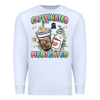 White caffeinated and medicated Premium Sweatshirt - MaliasSmallBusiness