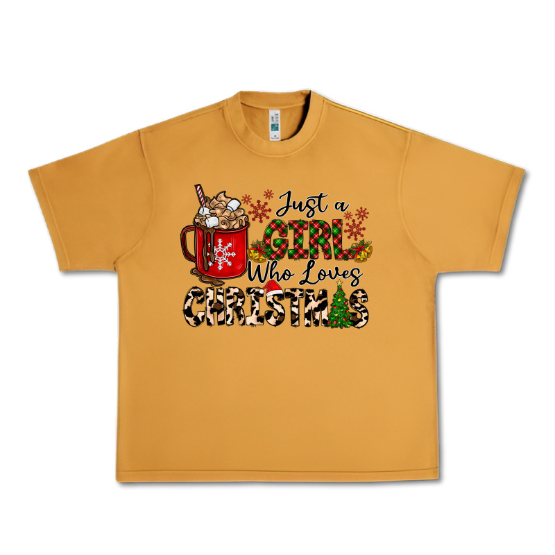 Just A Girl Who Loves Christmas Urban Heavy Tee by CowhideDigitalArt | Teevron