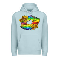 Blue Mist Lgbtq Pride Rainbow Lips Premium Hoodie - BundleAndBundleShop