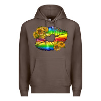 Coffee Lgbtq Pride Rainbow Lips Premium Hoodie - BundleAndBundleShop