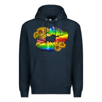 Navy Lgbtq Pride Rainbow Lips Premium Hoodie - BundleAndBundleShop