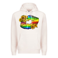 Pale Pink Lgbtq Pride Rainbow Lips Premium Hoodie - BundleAndBundleShop