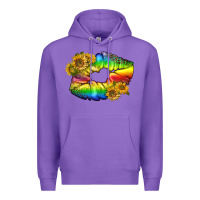 Purple Lgbtq Pride Rainbow Lips Premium Hoodie - BundleAndBundleShop