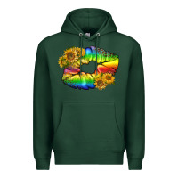 Sports Green Lgbtq Pride Rainbow Lips Premium Hoodie - BundleAndBundleShop