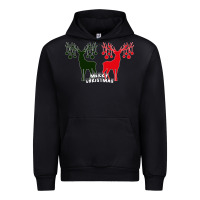 Black Merry Christmas Reindeer Urban Hoodie - Bettercallsaul