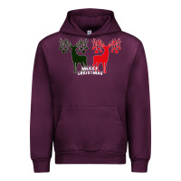 Mauve Wine Merry Christmas Reindeer Urban Hoodie - Bettercallsaul