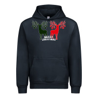 Navy Merry Christmas Reindeer Urban Hoodie - Bettercallsaul