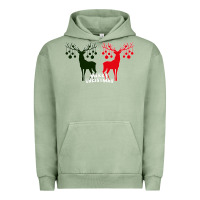 Pigment Oil Green Merry Christmas Reindeer Urban Hoodie - Bettercallsaul