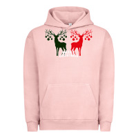 Pigment Salmon Merry Christmas Reindeer Urban Hoodie - Bettercallsaul