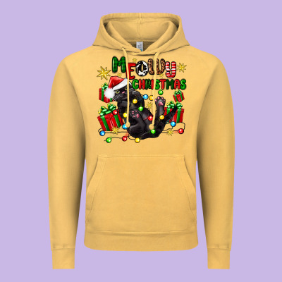 Meowy Christmas Vintage Hoodie Designed By Zillion Design Studio