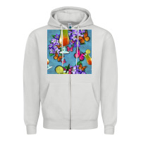 Dove Grey butterfly cocktail Zipper Hoodie - BundleAndBundleShop