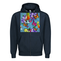 Navy butterfly cocktail Zipper Hoodie - BundleAndBundleShop