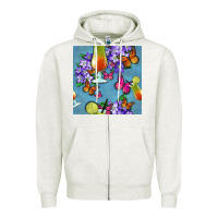Oatmeal Heather butterfly cocktail Zipper Hoodie - BundleAndBundleShop