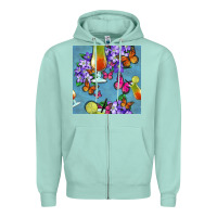 Seafoam butterfly cocktail Zipper Hoodie - BundleAndBundleShop