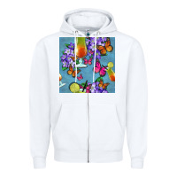 White butterfly cocktail Zipper Hoodie - BundleAndBundleShop