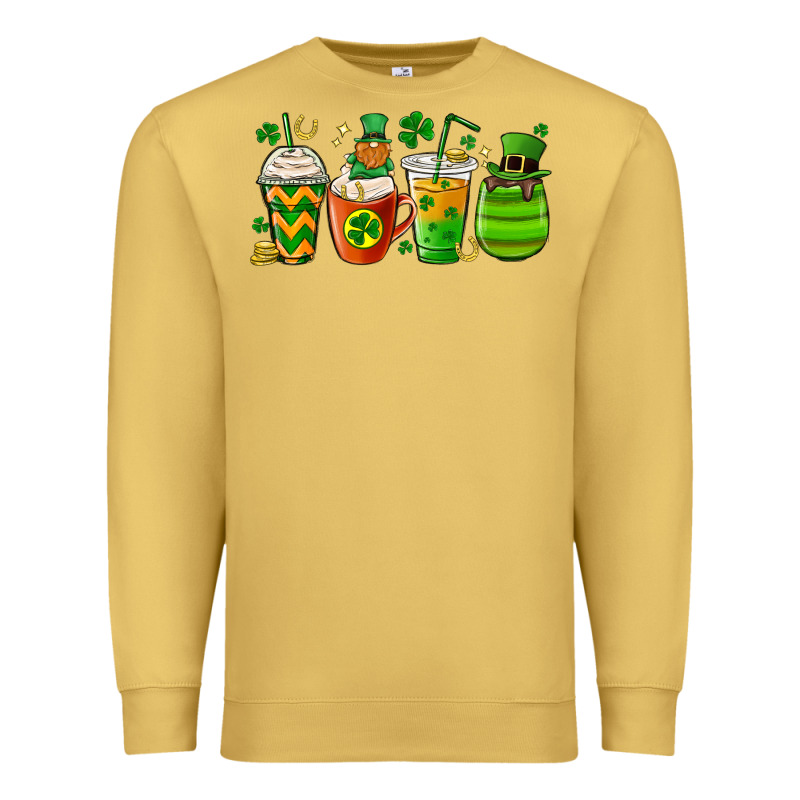 St. Patricks Day Coffee Cups Premium Sweatshirt by MaliasSmallBusiness | Teevron