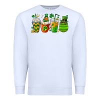White st. patricks day coffee cups Premium Sweatshirt - MaliasSmallBusiness