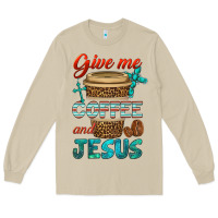 Mushroom give me coffee and jesus Long Sleeve Tee - BundleAndBundleShop