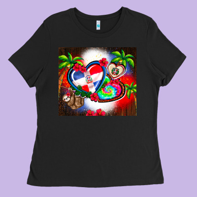 Dominican Republic  Leopard Ladies Tee Designed By Adodesignshop