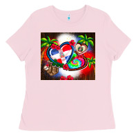 Bubblegum Pink dominican republic  leopard Ladies Tee - AdoDesignShop